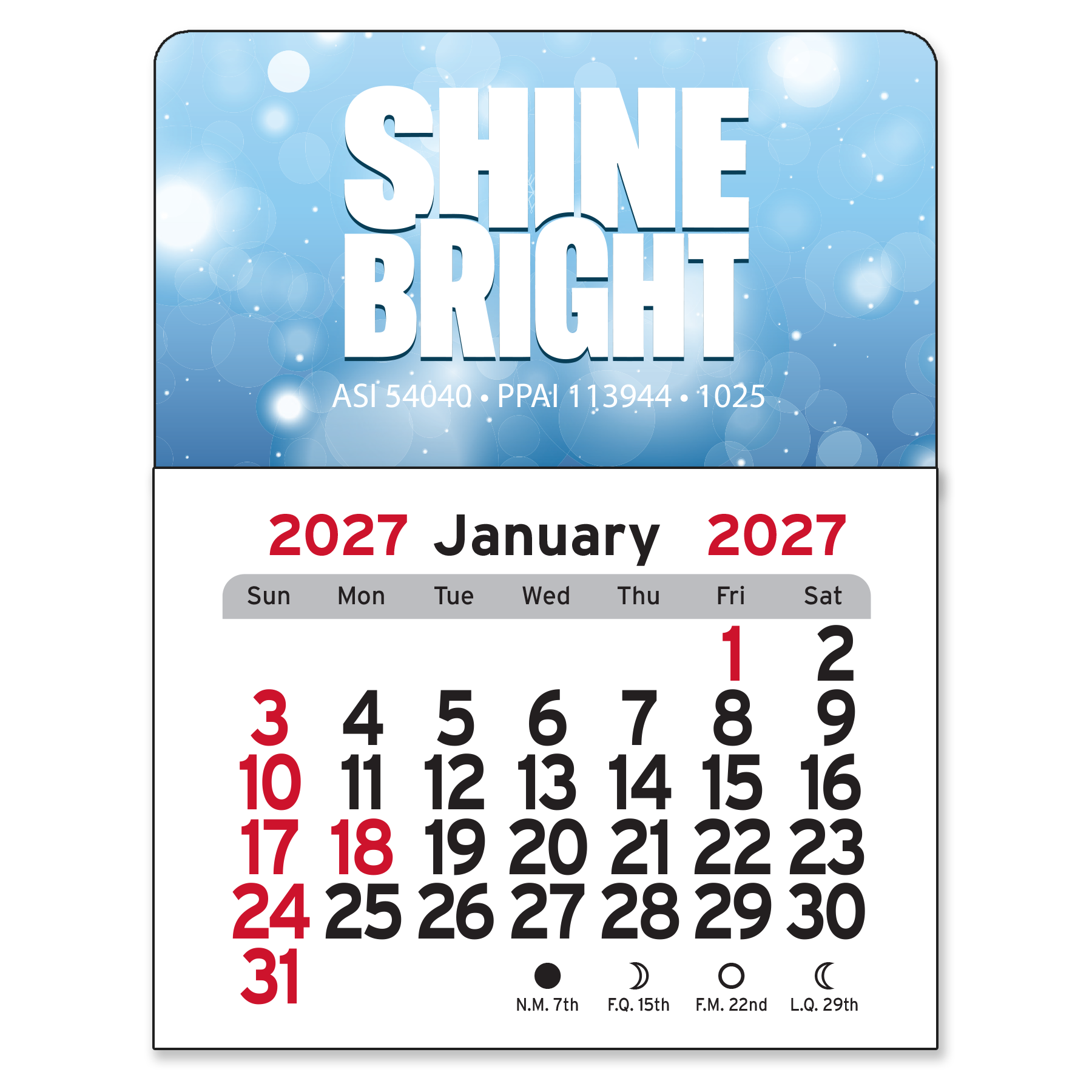 Adhesive Peel-N-Stick® Calendar - Rectangle